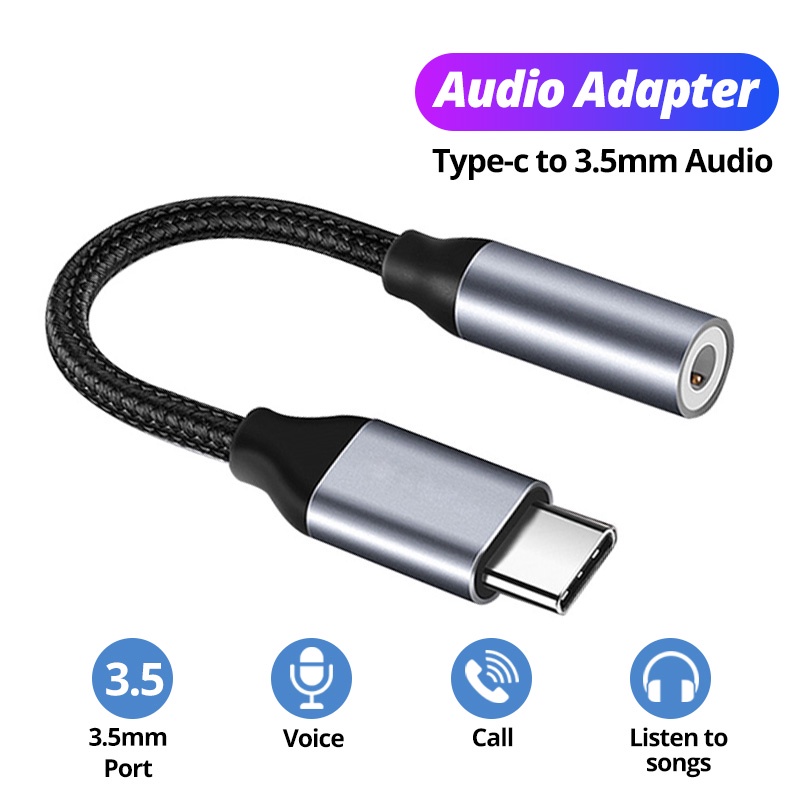Adaptador USB Tipo c Para 3,5mm Aux 3 5 Jack Cabo De Áudio Conversor De