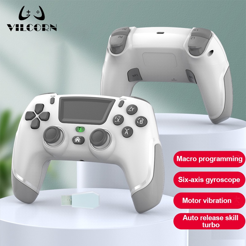 VILCORN Elite Controlador De Jogos Sem Fio Para PS4 Slim/Pro Dual Vibration Gamepad PC USB Com Joystick Giroscópio De Seis Eixos