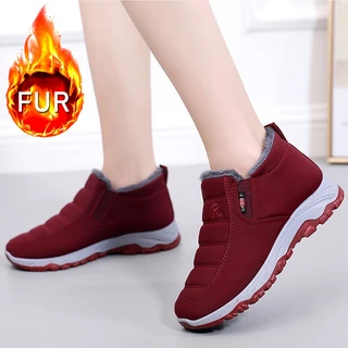 Tênis Feminino De Inverno Botas De Pele Quente Pelúcia casual Para Neve