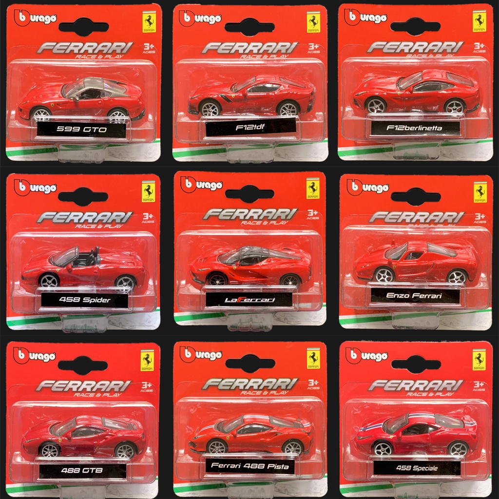 Bburago 1 : 64 Modelo De Carro Esportivo Ferrari Alloy