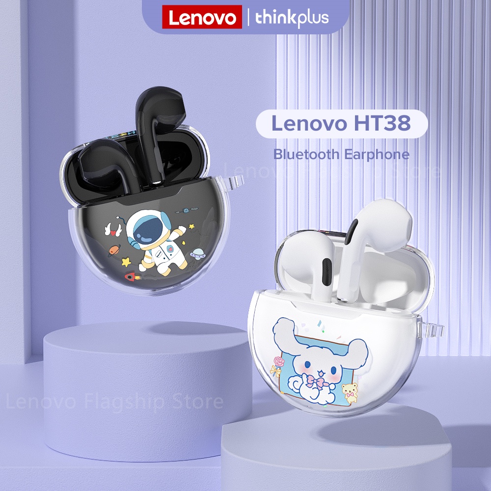 Lenovo HT38 Fone De Ouvido Bluetooth Com Microfone De Boa Qualidade Sonora Fones Sem Fio Estojo Protetor