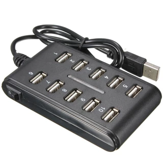 Alta Velocidade 480 Mbps USB 2.0 HUB 10 Portas Multi Pessoal Computador Portátil Splitter Para PC laptop # 20