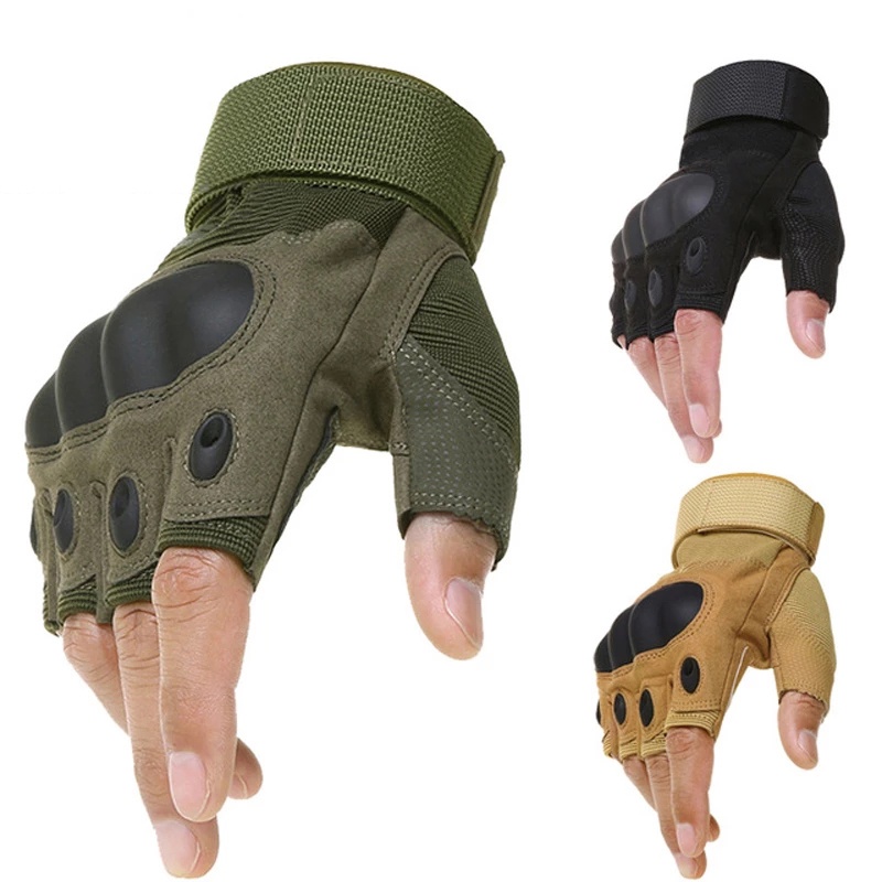 Luvas Táticas Para Exterior Esportivas Airsoft Tipo Meio Dedo De Combate Militares Caça