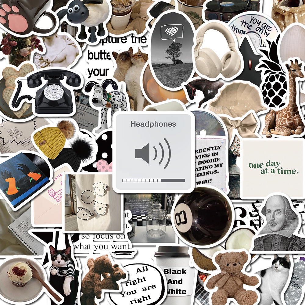 60PCS Moda Moderna 3D Clássica Vintage Stickers Para Notebook Bagagem De Motos Decalque Frigorífico