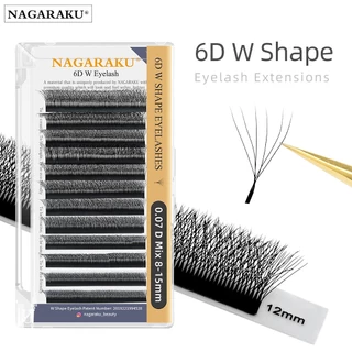 NAGARAKU W Shape 6D Volume Extensões De Pestanas Premium Mega Falsas De Densa Total