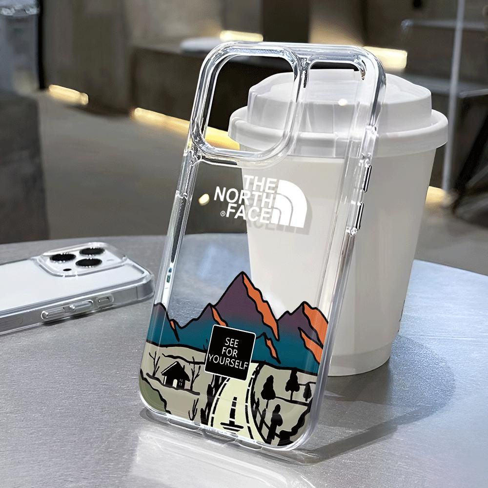 Estojo Espacial Transparente Para iphone 15 pro max 14 11 13 12 7Plus 7 8 Plus X XR XSMax Fashion North Mountain Road Protection Capa Do Telefone À Prova De Choque