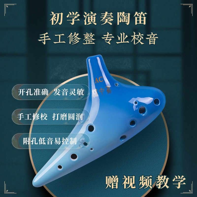 Ocarina 12 Trous AC Alto Ocarina, 12 Trous Ocarina C Clé Instrument à Vent Portable Pour Débutant Professionnel