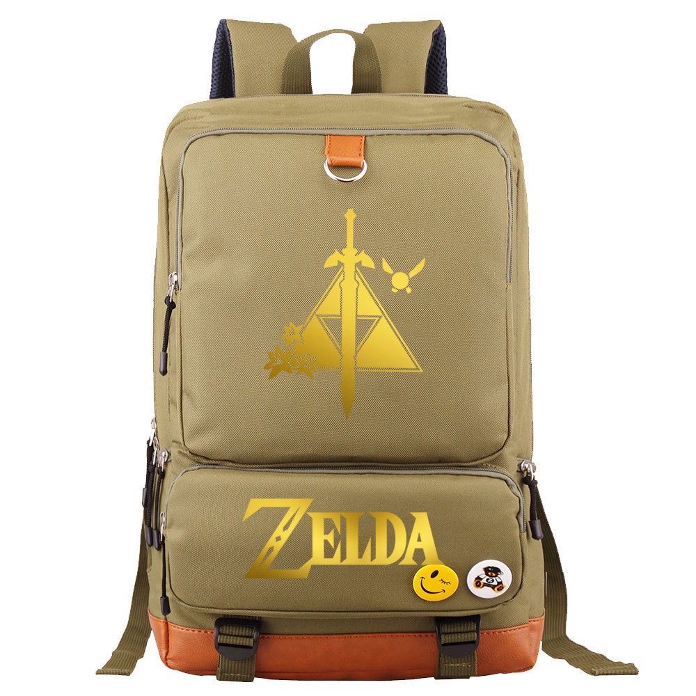 Dourado The Legend of Zelda anime mochila escolar infantil Menino estudante Bolsa de laptop Moda casual Pano oxford à prova d'água adolescente homem e mulher bolsa de viagem ao ar livre preto