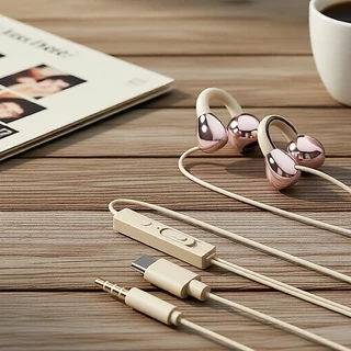 Fones de Ouvido Com Fio S18, Tipo-C 3,5 mm com Microfone para Música, Trabalho e Casa