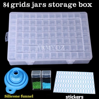 2023 Novo 84 Garrafas Quadradas Caixa De Armazenamento Para Pintura Com Diamante , Portátil De Contas 60pcs Container Acessórios