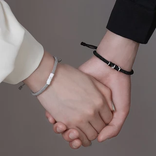 Pulseira De Casal Bambu Ajustável