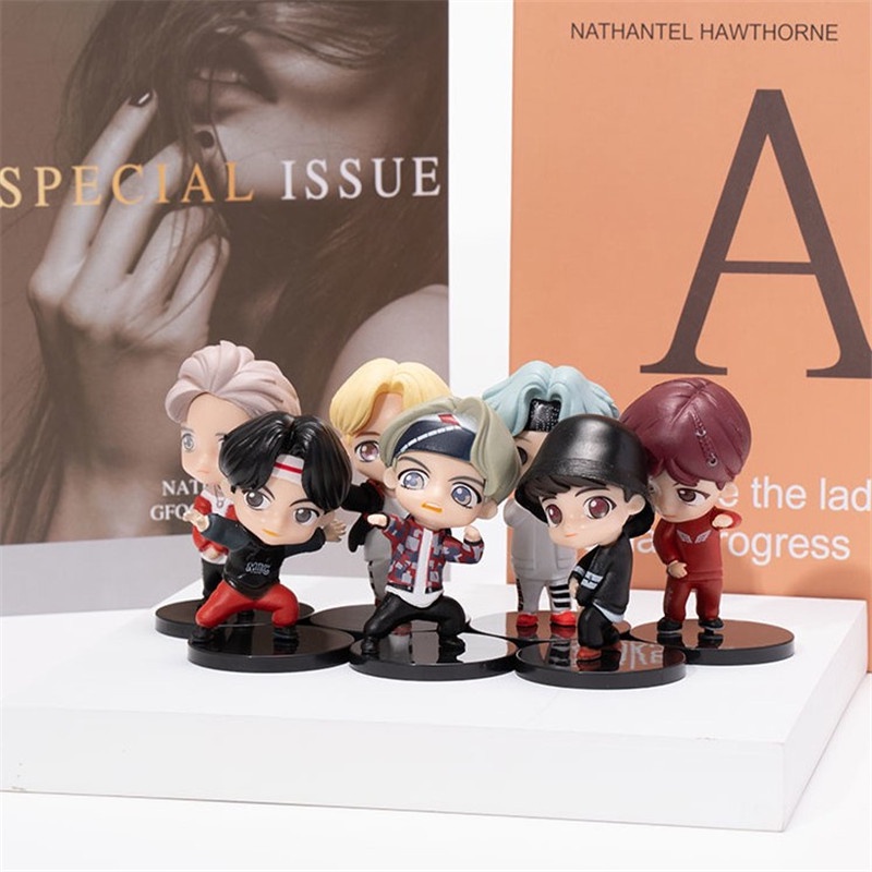 7Pcs/set BTS Figures Collection Kids Toy Dolls RM JIMIN SUGA