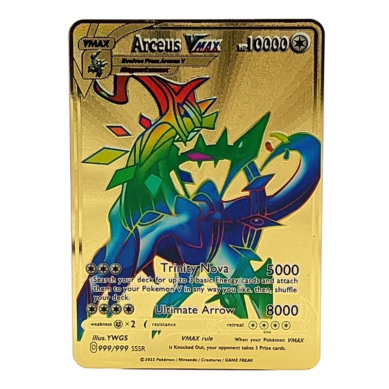 Novos Cartas De Pokémon Em Inglês Arceus Cartões De Metal Brinquedos Infantis Presentes De Natal