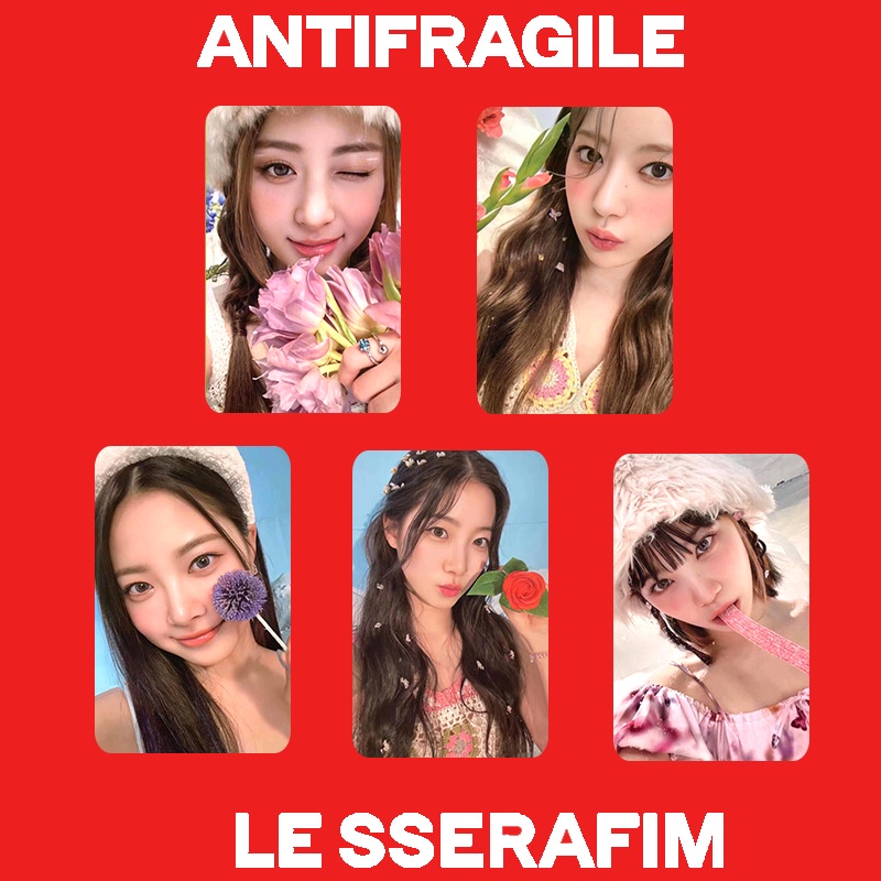 公式サイト LE 5pcs/set SEERAFIM CHAEWON SAKURA Fotográficos Cartões タレントカード
