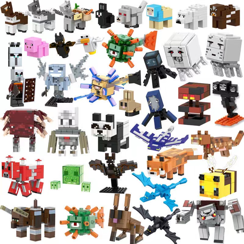 Kit Cartelado Minecraft 3 Bonecos Dragão + Creeper + Aranha - Casa