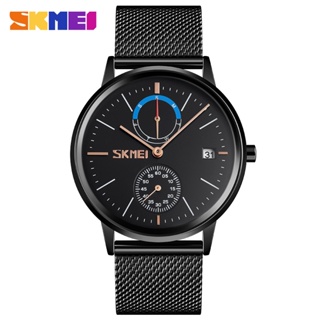 SKMEI 9182 Moda Homem Quartzo Relógios De Luxo Marca Aço Inoxidável À Prova D