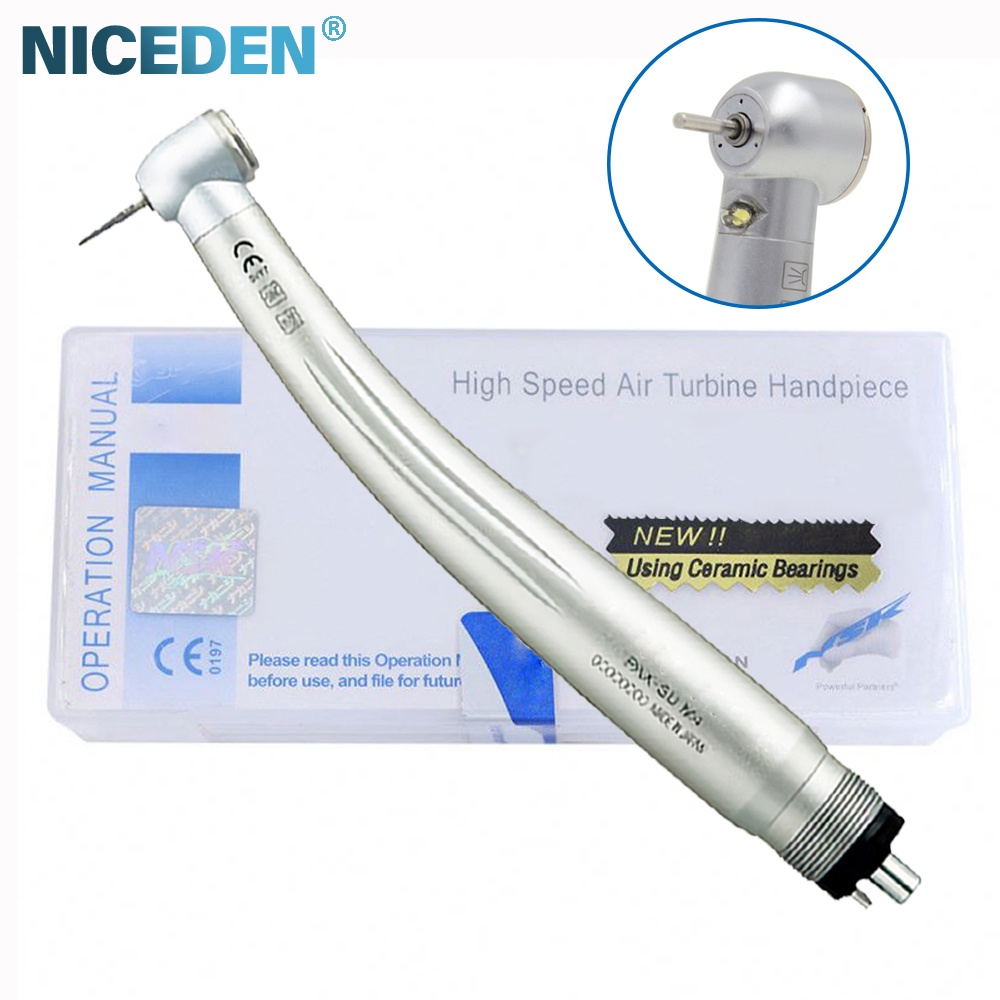 Peça De Mão Dentária De Alta Velocidade LED Auto-Gerador E De Fibra Óptica Botão De Pressão Turbina De Ar Cartucho De Rotor 2/4 Furos Encaixe NSK KAVO