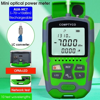 COMPTYCO 3 in 1 FTTH Fiber Optic Power Meter AUA-MC7/MC5 LED Light SC/FC/ST Universal Connector -70~+10dBm Fiber Optical Tester