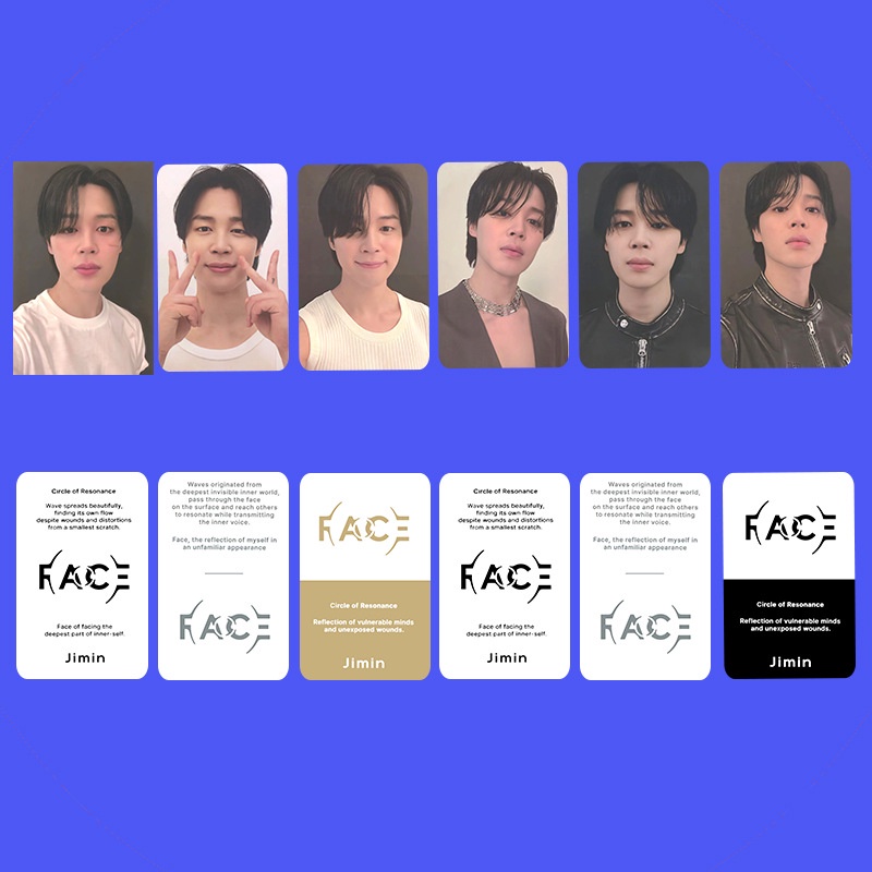 Photocards Jimin FACE (kit de fã, 5–6 un.)