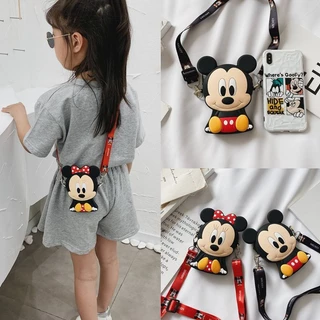 Desenho Animado Bonito Mickey Minnie Saco De Silicone Um Ombro Corpo Cruzado Mini Messenger Bolsa Tiracolo Infantil