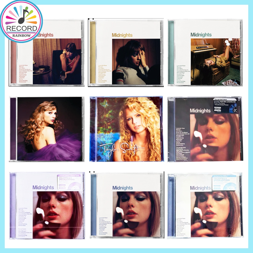 Taylor Swift - Midnights 1989 Lover Evermore Fealess Folklore Red Reputation Speak Now Music CD Album [SEALED]