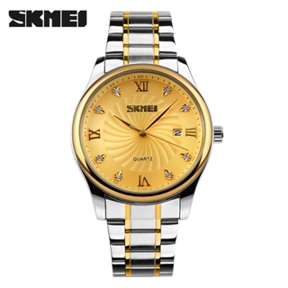 SKMEI Luxo Textura Moda Simples Negócios Ratificial Diamanda Relógio De Quartzo 9101