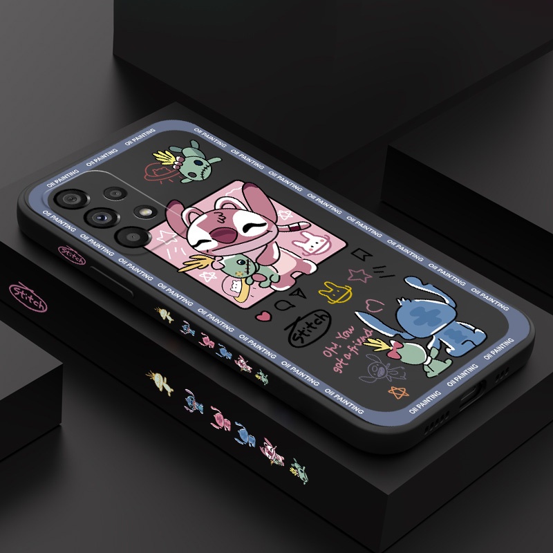 Capa De Telefone Muppet Monster Para Samsung Galaxy A54 A34 A24 A14 A04 A04S A04E 4G 5G Silicone Líquido Com Padrão Lateral