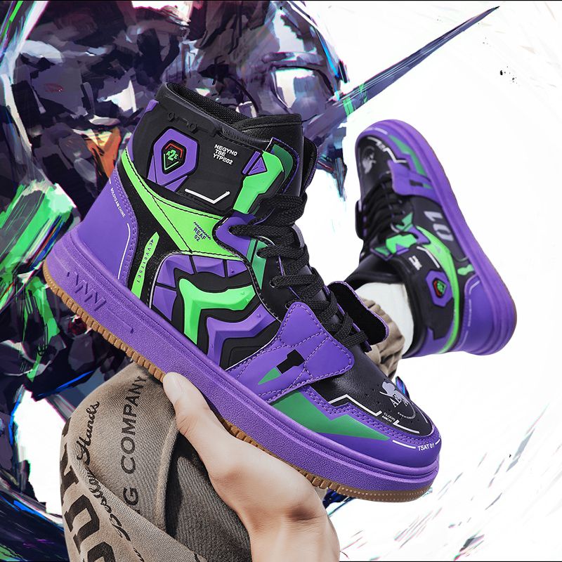 high street No . 1 Máquina EVA Tênis De Ponta Alta Boys mech anime Estudantil Esportivo E De Lazer Da Moda