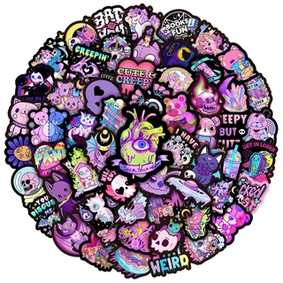 100/50PCS Adesivos De Grafite Gótico Preto E Roxo Para Decalque De Capacete De Notebook
