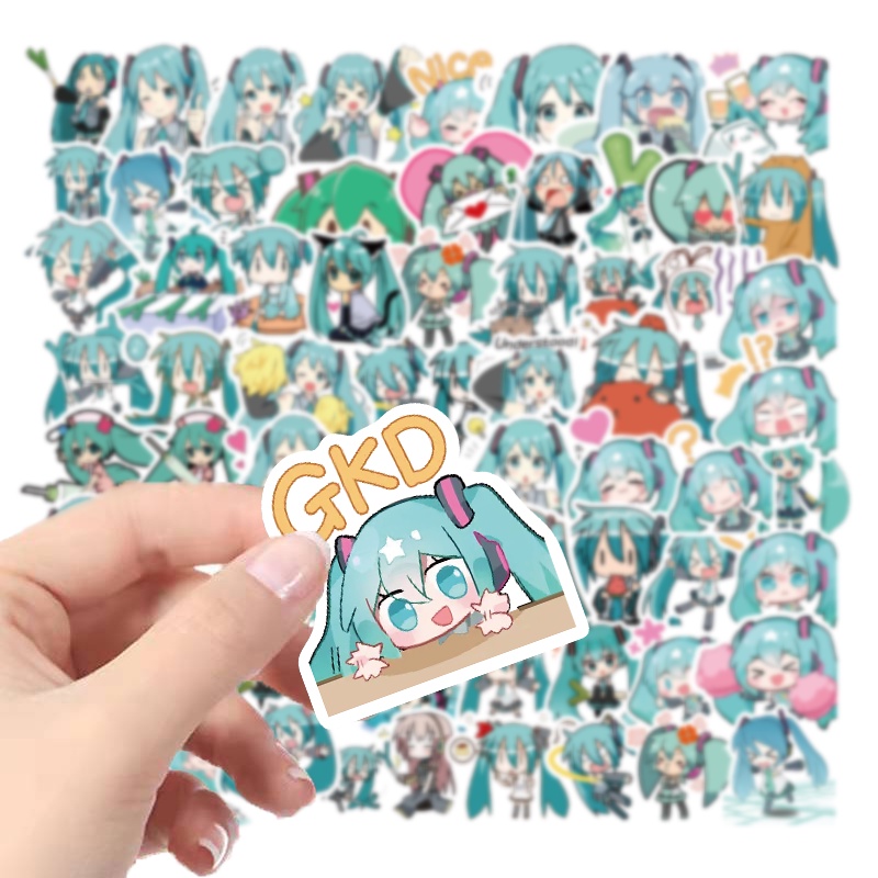 60pcs Hatsune Miku Sticker Anime Para Meninas