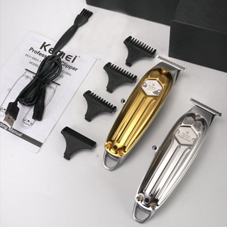 Aparador De Cabelo Kemei KM-1973 Sem Fio USB Profissional Recarregável Clipper 0mm Linha De Corte Corpo Metálico