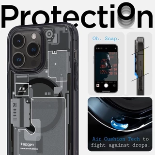 Spigen Adequado Para Apple iPhone 14/13/12 promax Technology Phone Case Carregamento Magnético Absorvente Plus Resistente A Quedas 2 Em 1
