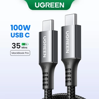 Cabo De Carregamento Rápido UGREEN 100W 20V 5A Nylon Bradied USB C Para iPhone 15, Samsung S24, S23, Google Motorola