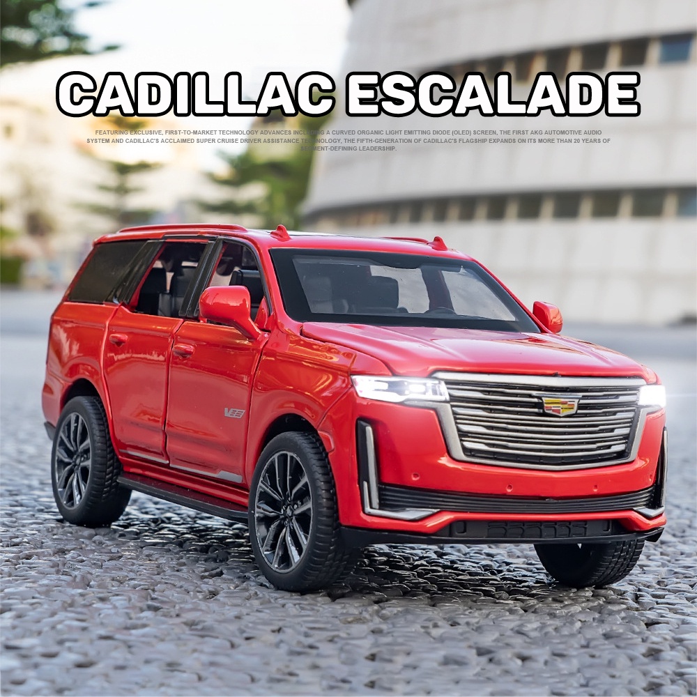 1 32 Escala Cadillac Escalade Alloy Car Modelo Diecast Carro De Liga Som Leve Cole o Amantes De Carros Kids Birthday Gift Metal Boys Toys