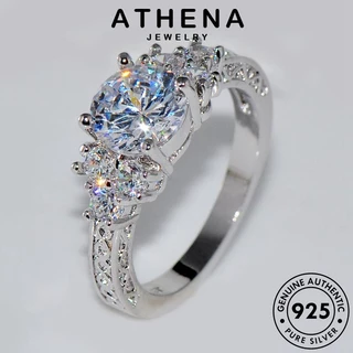 ATHENA JEWELRY Anéis 925 Moda Diamante Mulher Moissanita Prata Original R1640-BRR