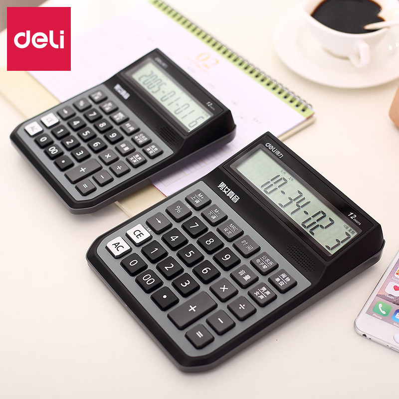 Calculadora de voz poderosa, calculadora de tela grande de 12 bits, uso financeiro de escritório, calculadora 