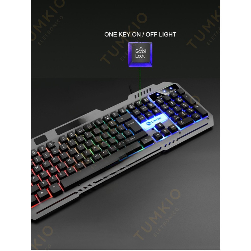 Teclado semi-mecânico Teclado com fio Teclado mecânico Teclado para jogos