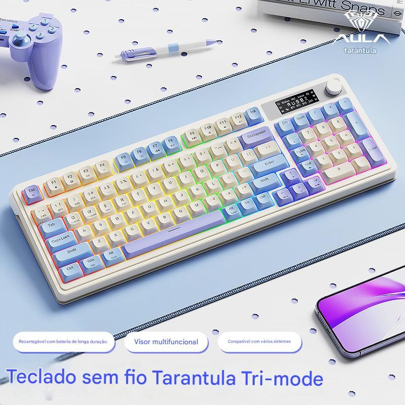 AULA S99 Pro teclado mecânico sem fio, teclado personalizado de troca quente de junta, teclado mecânico 2.4G /