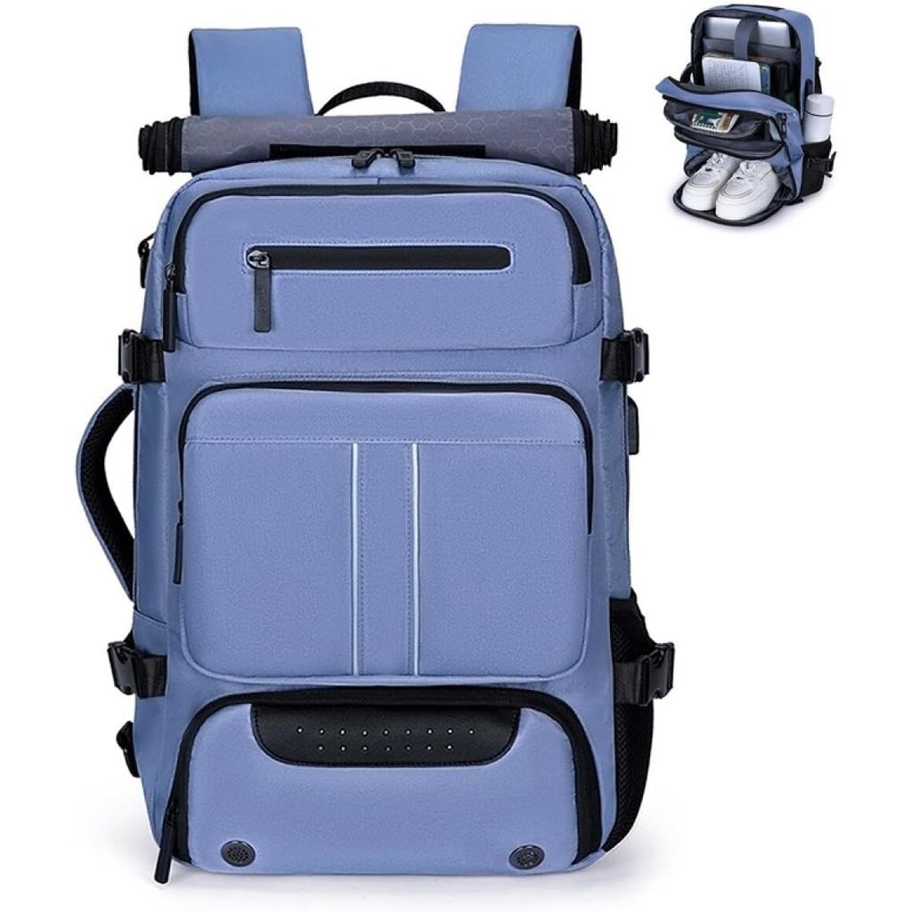Mochila de viagem para homens, mochila com compartimento para sapatos, mochila para faculdade, mochila escolar