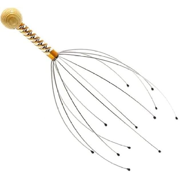Massageador de cabeça de metal, massageador de couro cabeludo, massageador de cabeça com cabo, massageador de 