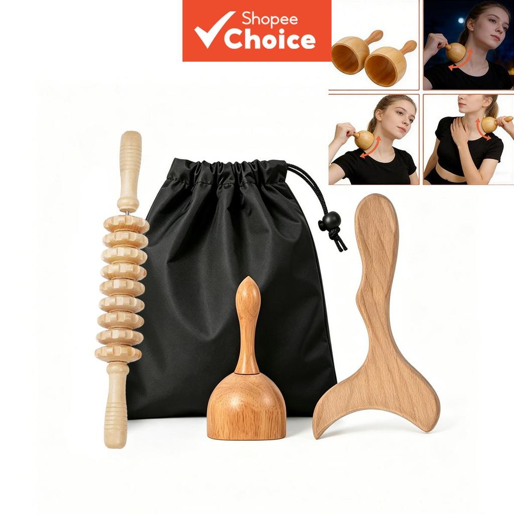 Massageador Pessoal de Madeira - Massageador de Mão, Massageador de Pés, Massageador Corporal Completo para Dr