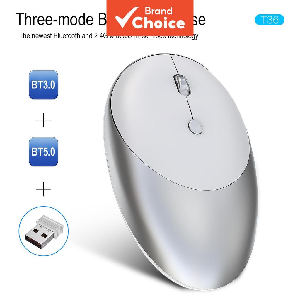 HXSJ T36 Mouse Sem Fio 3a Simulação Bluetooth 5.0/3.0 Mouse T36 2.4g Design Silencioso Sem Fio Adequado Para E