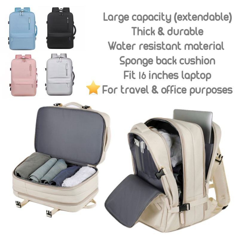 Mochila de Viagem Mochila para Laptop Mochila de Escritório Expansível Impermeável Grande Mochila de Negócios 